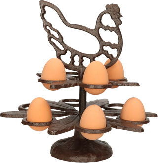 Esschert Design landelijk eierrek - gietijzer - plaats voor 10 eieren Bruin
