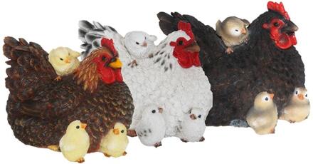 Esschert Design Liggende kip met kuikens