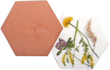 Esschert Design magnetron bloemen/bladeren/kruidenpers - terracotta - 19.5 x 17 x 3.5 cm Terracotta bruin