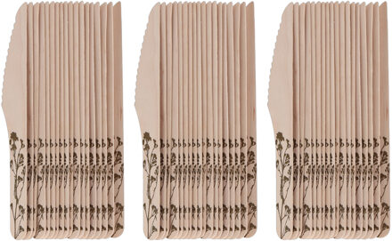 Esschert Design Messen - hout - 100x - kruidenopdruk - 16 cm - BBQ/Verjaardag/Camping/Party