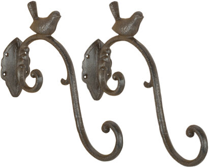 Esschert Design Muurhaak - 2x stuks - plantenhaak voor plantenpotten - gietijzer - 27 x 24 cm