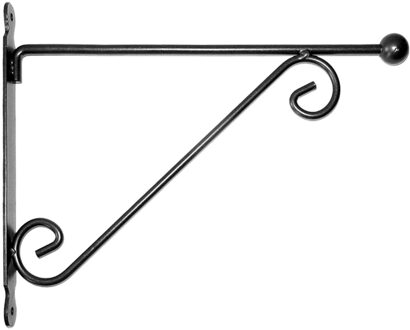 Esschert Design Muurhaak - met dubbele sierkrul - 39 x 31 cm - metaal - hanging basket