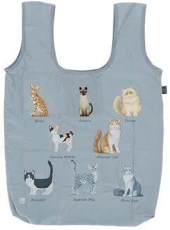 Esschert Design Opvouwbare tas kattenrassen grijs
