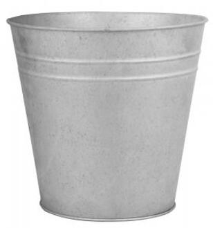 Esschert Design Oud zinken emmertje/bloempot zilver 13 cm - Zinken emmertjes - Bloememmertje - Decoratie emmer - IJzeren emmer / teil Zilverkleurig