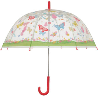 Esschert Design Paraplu voor kinderen - transparant - vlinder thema - Dia 70 cm - automatisch