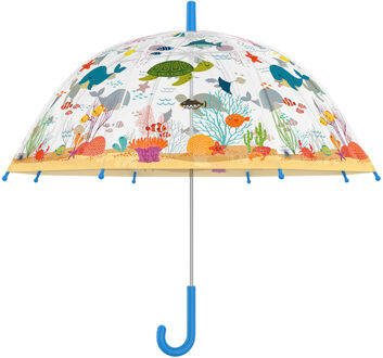 Esschert Design Paraplu voor kinderen - transparant - zeedieren thema - Dia 70 cm - automatisch