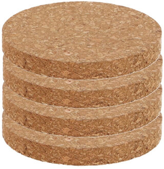 Esschert Design plantenonderzetter van kurk - 4x - D10 cm x 1 cm