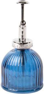 Esschert Design plantenspuit/vernevelaar - glas - oceaanblauw/zilver - 15.5 cm
