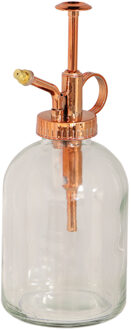 Esschert Design plantenspuit/vernevelaar - helder glas/koper - 19 cm - Plantenspuiten Transparant