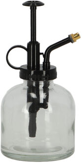 Esschert Design plantenspuit/vernevelaar - helder glas/zwart - 16 cm