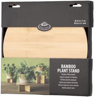 Esschert Design plantentafeltje van bamboe - afmeting: D25 cm x H11 cm - Plantenstandaarden