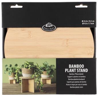 Esschert Design plantentafeltje van bamboe - afmeting: D25 cm x H19.5 cm - Plantenstandaarden