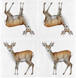 Esschert Design Servetten ree 33x33cm wit