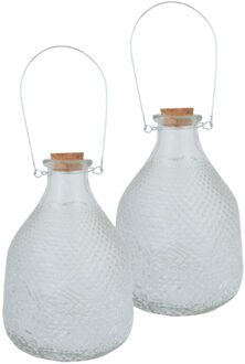 Esschert Design Set van 2x stuks wespenvangers/wespenvallen transparant glas 21 cm - Ongediertevallen - Ongediertebestrijding