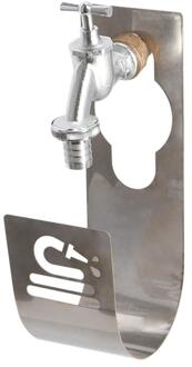 Esschert Design Slanghouder kraan RVS zilver
