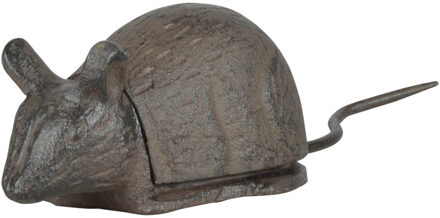 Esschert Design Sleutelverstopdoosje Muis - bruin - gietijzer - sleutelkluis - sleutel opbergen