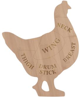 Esschert Design Snijplank Kip L bamboe 39,8x49,5x1cm Bruin