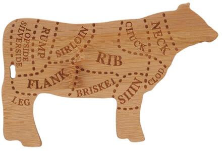 Esschert Design Snijplank Koe S bamboe 19x12,2x1cm bruin