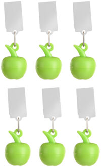 Esschert Design Tafelkleedgewichten appels - 12x - groen - kunststof - voor tafelkleden en tafelzeilen