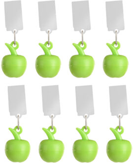 Esschert Design Tafelkleedgewichten appels - 8x - groen - kunststof - voor tafelkleden en tafelzeilen