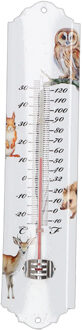 Esschert Design thermometer Bosdieren - voor binnen en buiten - 30 x 7 cm - Celsius/fahrenheit