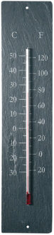 Esschert Design thermometer leisteen - voor binnen en buiten - 10 x 1,5 x 45 cm - Celsius/fahrenheit
