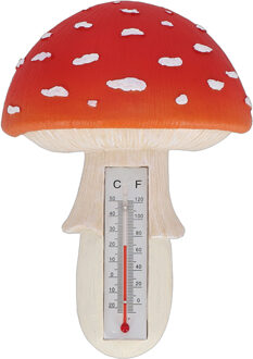 Esschert Design thermometer Paddestoel - voor binnen en buiten - 12 x 5 x 17 cm - Celsius/fahrenheit
