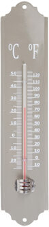 Esschert Design thermometer - voor binnen en buiten - beton grijs - 30 x 7 cm - Celsius/fahrenheit - Buitenthermometers