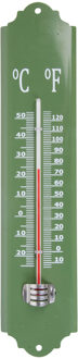 Esschert Design thermometer - voor binnen en buiten - groen - 30 x 7 cm - Celsius/fahrenheit - Buitenthermometers