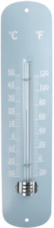 Esschert Design thermometer - voor binnen en buiten - ijsblauw - 30 x 7 cm - Celsius/fahrenheit - Buitenthermometers