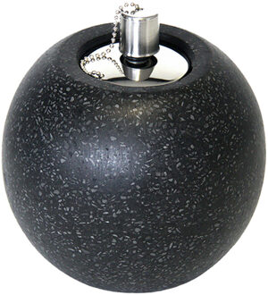 Esschert Design Tuimeltoorts/olielamp - zwart - Terrazo granito - 14 x 16 cm - metaal