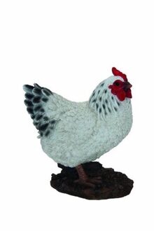 Esschert Design tuin dieren beeld - Kip - wit - 20 cm - polystone - boerderij thema