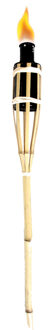 Esschert Design Tuinfakkel - bamboe - navulbaar - 60 cm - sfeer verlichting Multi