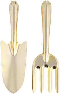Esschert Design Tuinschep en Handhark - goudkleurig - metaal - 27 cm