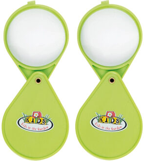 Esschert Design Vergrootglas voor kinderen - Set van 2x stuks - loep inklapbaar - 6 x 15 cm
