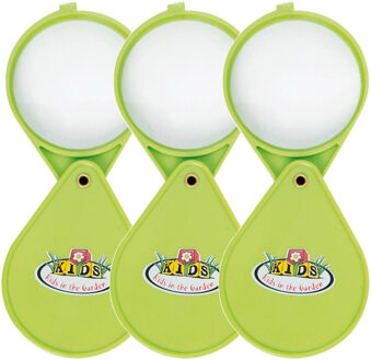 Esschert Design Vergrootglas voor kinderen - Set van 3x stuks - loep inklapbaar - 6 x 15 cm