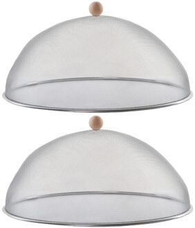 Esschert Design Vliegenkap voor voedsel - Set van 3x stuks - 43 cm - stevig RVS - voedselkap - eten afdekken