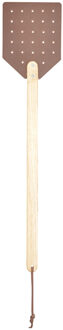Esschert Design Vliegenmepper - hout/leer - bruin - 52 cm - Vliegenmeppers - Ongediertebestrijding