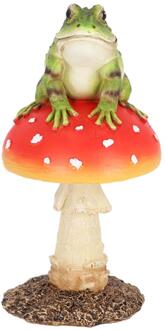 Esschert Design Vliegenzwam met kikker rood
