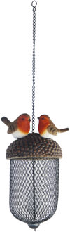 Esschert Design Voederhanger Roodborst - polystone - eikel vorm - vogelvoederhuisje