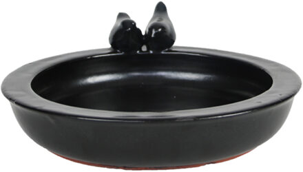 Esschert Design Vogelbad/voederschaal - zwart - terracotta - 33 x 11 cm