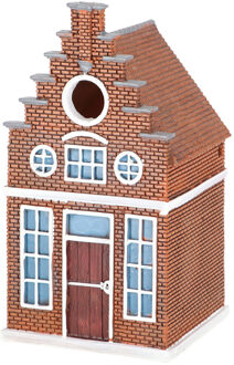 Esschert Design vogelhuisje/nestkastje - steenrood - grachtenpand - trapgevel