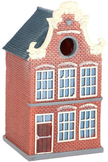 Esschert Design vogelnestje/nestkastje - rood - grachtenpand - klokgevel