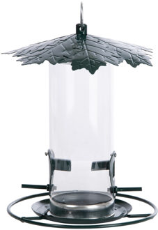 Esschert Design Vogelvoedersilo - met bladerdak - metaal - 23 cm - voedersilo
