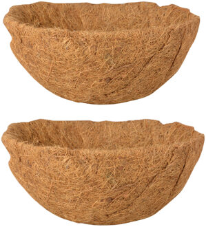 Esschert Design Voorgevormde inlegvel kokos voor hanging basket - 2x stuks - D30 cm - kokos inlegger