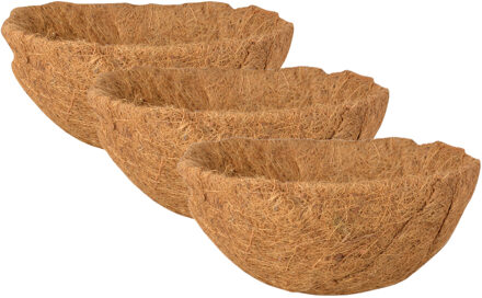 Esschert Design Voorgevormde inlegvel kokos voor hanging basket - 3x stuks - D30 cm - kokos inlegger