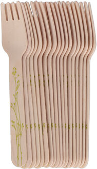 Esschert Design Vorken - hout - 20x - kruidenopdruk - 16 cm - BBQ/Verjaardag/Camping/Party