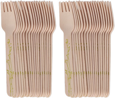 Esschert Design Vorken - hout - 40x - kruidenopdruk - 16 cm - BBQ/Verjaardag/Camping/Party