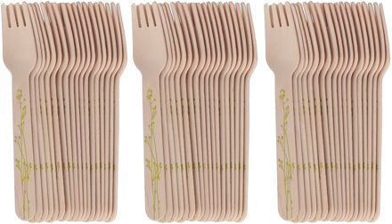 Esschert Design Vorken - hout - 80x - kruidenopdruk - 16 cm - BBQ/Verjaardag/Camping/Party