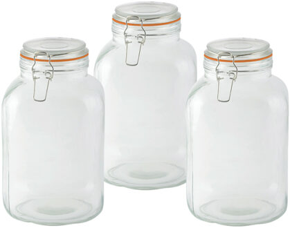 Esschert Design Weckpotten/inmaakpotten - 1x - 3L - glas - beugelsluiting - D15 x H24 cm